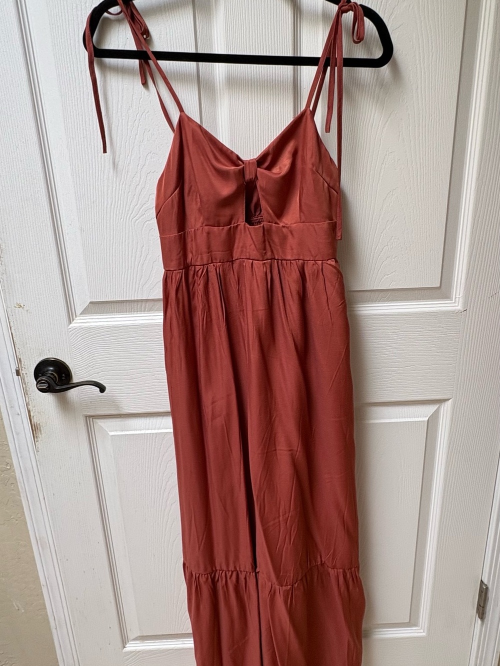New women’s Rust Tie-Shoulder Maxi Dress - size large